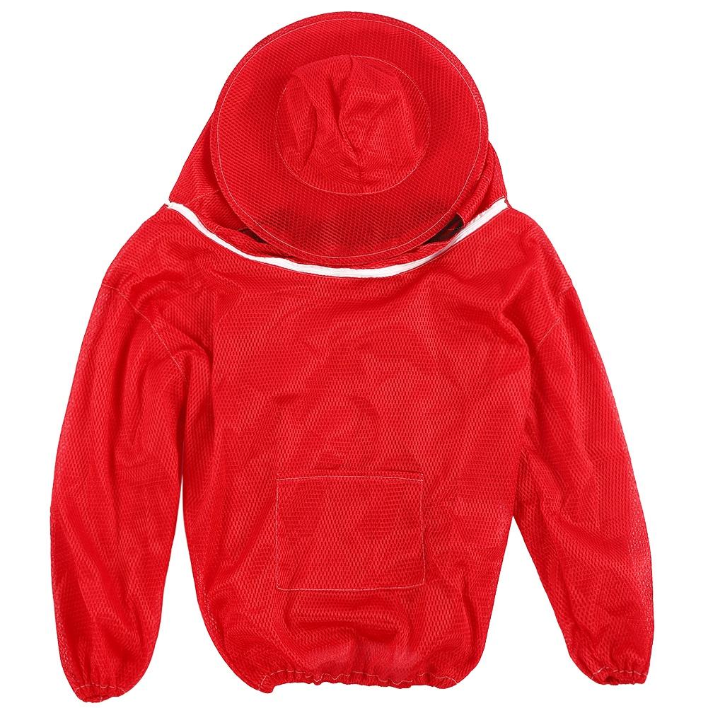 Mfyspace Unisex Red Beekeeping Tools Professional Beekeeping Protective Jacket Beekeeper Veil Suit Smock