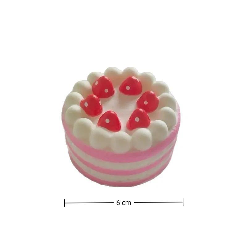 Strawberry Birthday Cake  PU Slow Rising Soft Squeeze Sensory Toy Non-Toxic Anxiety Relief for Teens Office Desk Decor