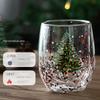 300ml Christmas Glass Cup Double Wall Glass Flowing sequins Christmas tree snowman Heat Resistant Coffee Cup Milk Juice Mug Gift