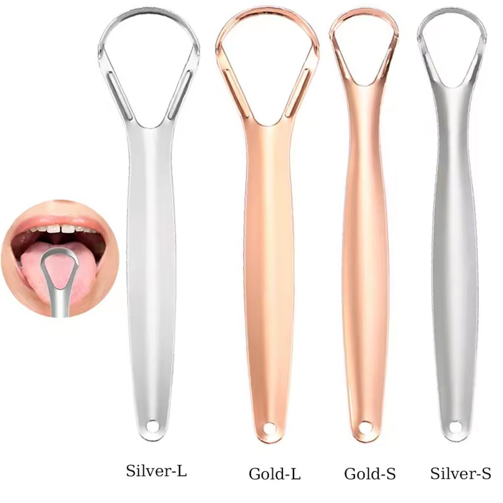 Stainless Steel Tongue Scraper Cleaner Fresh Breath Cleaning Coated Tongue Oral Hygiene Care Tools