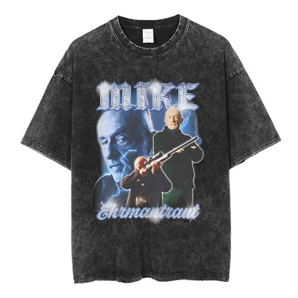 Unisex Los Pollos Hermanos Tshirt YK Breaking Bad Print Black Washed Oversized Short Sleeve Streetwear Tops