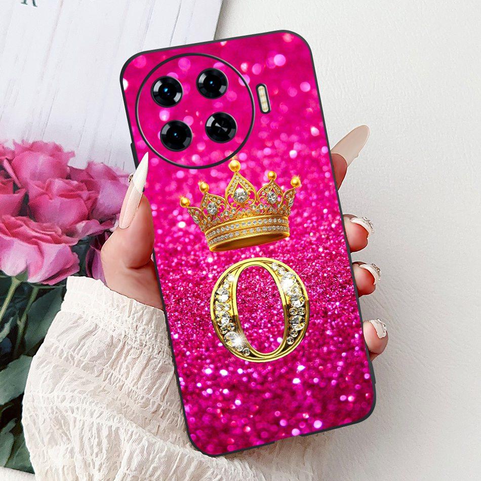 For Tecno Spark 20 Pro+ 20Pro 20 20C Fashion Crown Letter Phone Case For Spark20 20 Pro Plus Black Silicone Soft Cases Bumpers