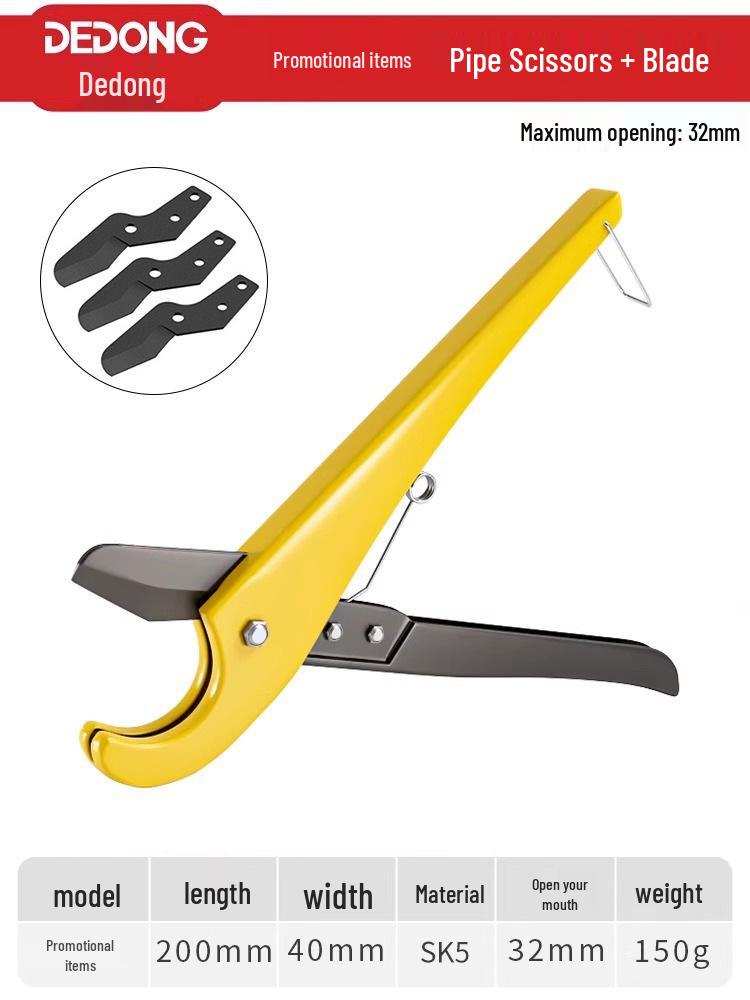 PVC Rohrschneider - Professionelle Schnellschneideschere für PPR-Rohre, Leerrohre und Wasserleitungen