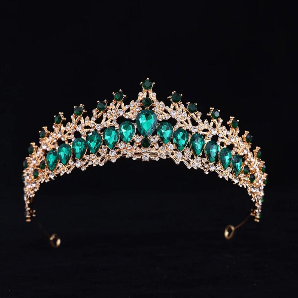 Luxury Zinc Zinc Alloy Princess Crown Elegant Rhinestone Diadem Baroque Queen Tiaras Stage Performances