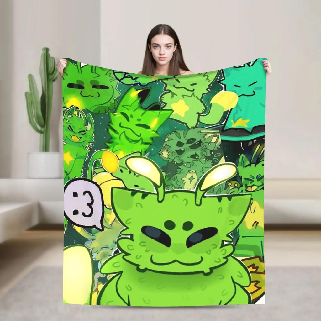Gir Face Invader Zim Cartoon Flannel Throw Blanket for Home Decor Soft Custom Quality Bedspread Travel Gift