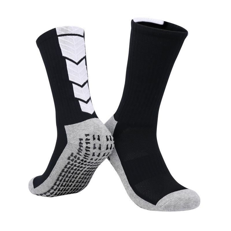 Men's Professional Gel Football Socks - Breathable, Non-Slip, Mid-Calf Training Socks with Towel Bottom.