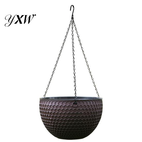 Flower Hanger Hanging Basket Imitation Honeycomb Self Water Absorption Plant Pot Waterproof Outdoor Resin for Garden