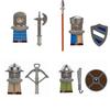 MOC Building Blocks Medieval Character Accessories Warhorses Militiamen Dragons Castles Knights Brick Gifts Toy Helmets Shields