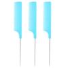 3Pcs Rat Tail Combs Bright Color Heat-Resistant Lightweight Anti-static Hairdressing Rat Tail Combs Salon Supplies