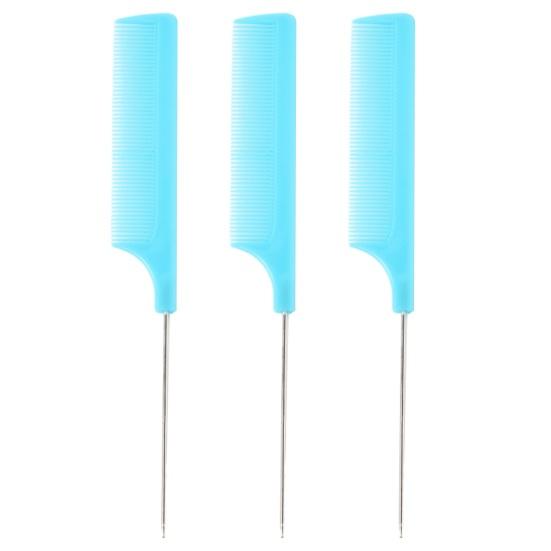 3Pcs Rat Tail Combs Bright Color Heat-Resistant Lightweight Anti-static Hairdressing Rat Tail Combs Salon Supplies