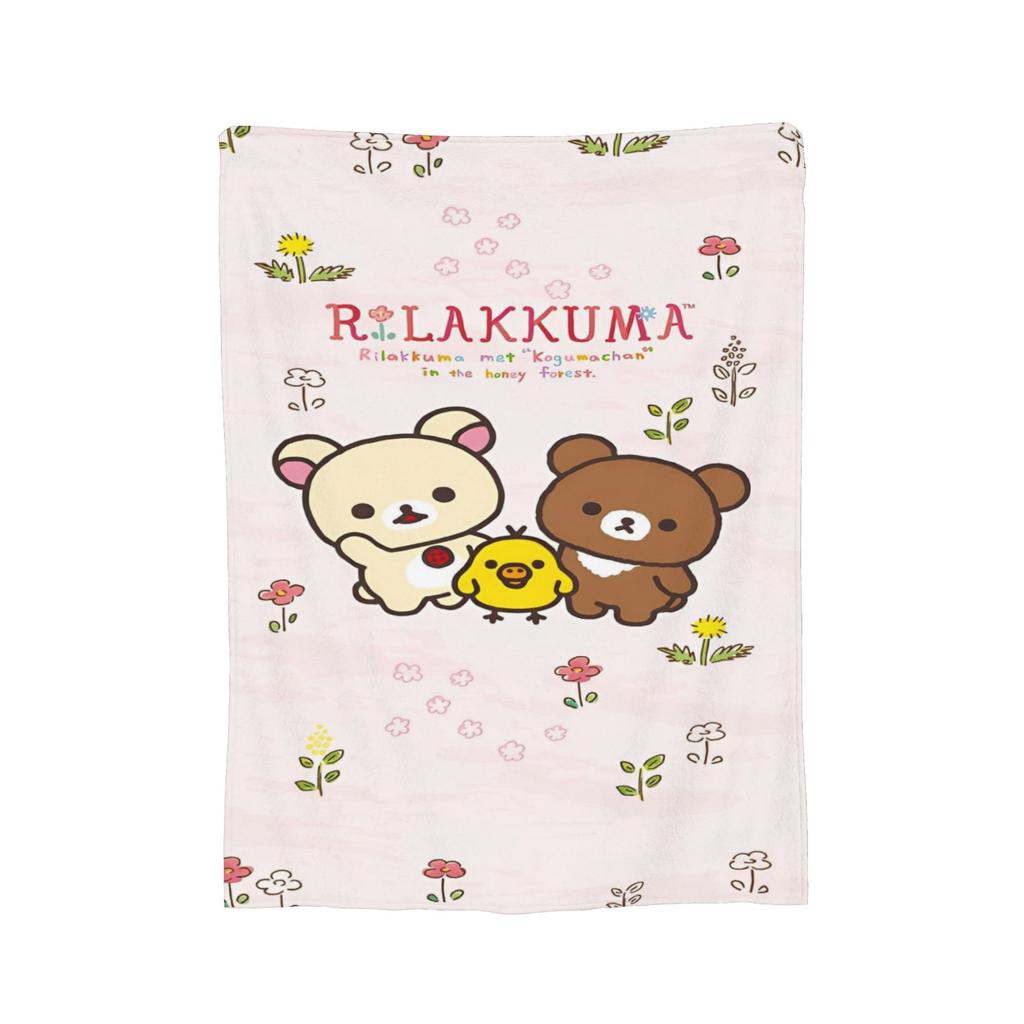 Rilakkuma Candy Strawberry Korilakkuma Blankets Flannel Throw Blanket Summer Air Conditioning Personalised Soft Warm Bedsprea,