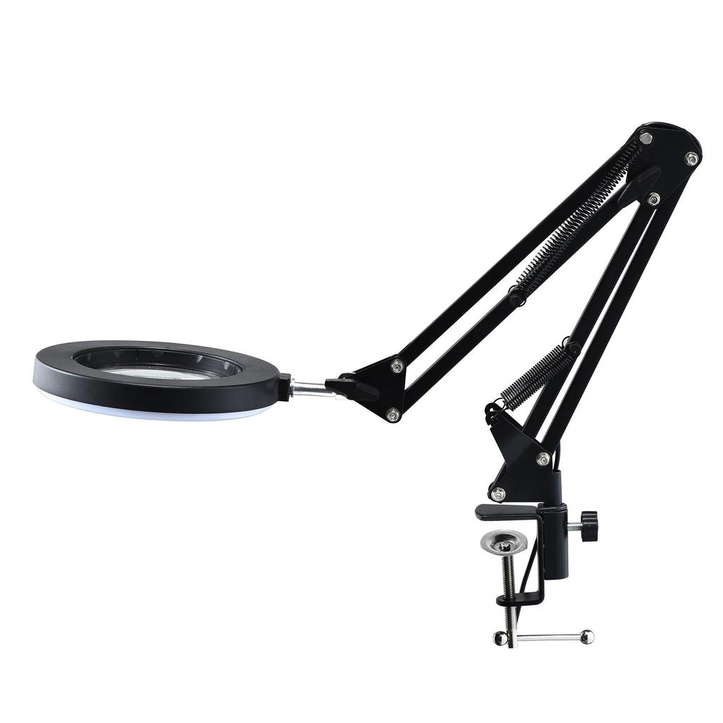 10X Vergrootglas met LED-licht Flexibele Arm Helderheid   3 Kleuren Werkbanklamp met Clip