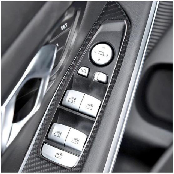 Carbon Fiber Door Window Lift Switch Frame Cover Trim For BMW 3 Series G20 19-22