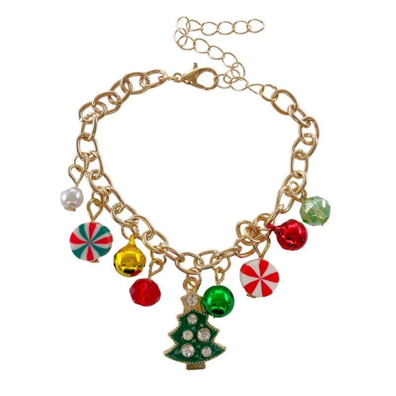 

Meier Bestselling christmas necklace & bracelet cartoon set - snowman, donut, and bell charms