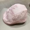 Spring and summer new jacquard beret women's fashion Guochao versatile cap Hong Kong style retro satin forward hat