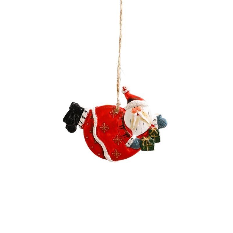 Christmas Home Decoration Pendant Resin Santa Claus Snowman Hanging Christmas Tree Hanging Decoration DIY