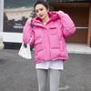 Podzimní a zimní Dámská Jednobarevné Prošívání Krátká Větruodolná Teplá Dámská Bunda S kapucí 6 barev