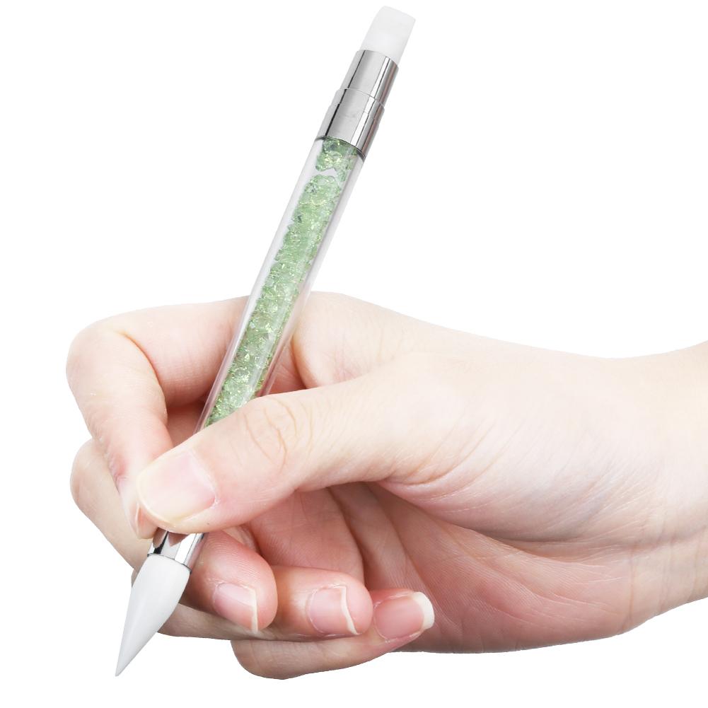 5Pcs Nail Brush Silicone Pen Hollow Carving Embossing Pen Nail Art Accessories Soft