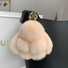 Mini Cute Real Rex Rabbit Fur Bunny Keychain Toy Doll Keyring Tote Bag Charm 10CM Fur Rabbit Keychain Car Bag Pendant