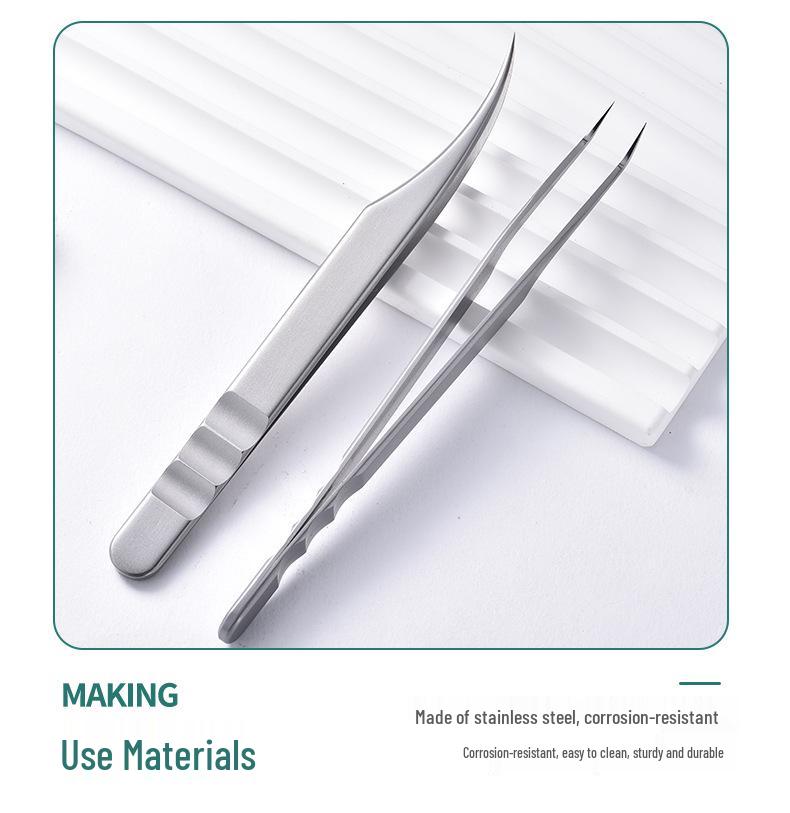 Stainless Steel Precision Eyelash Extension Tweezers - Phoenix & Princess Styles for Technicians
