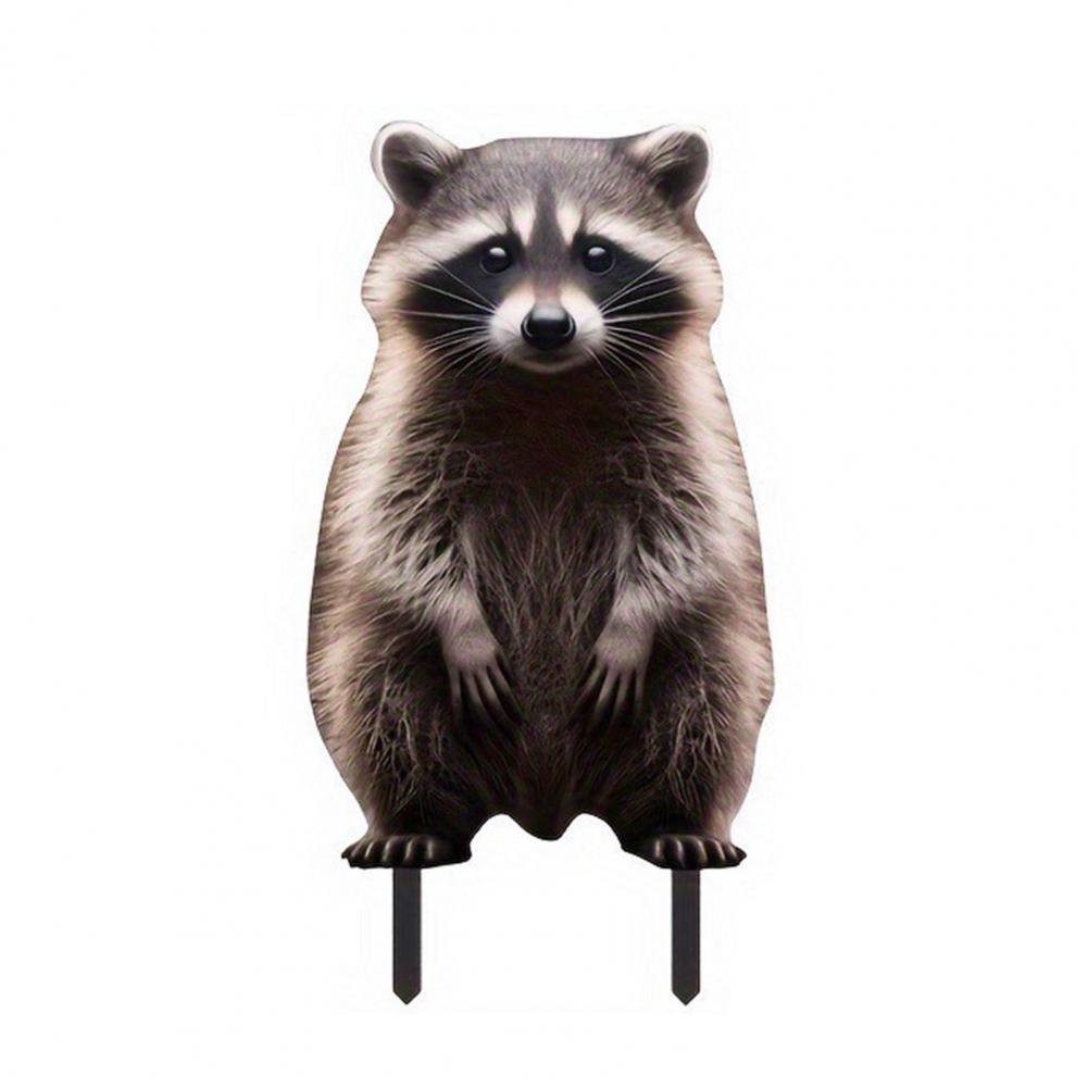 Акриловые садовые колышки Забавные фигурки животных для газона Енот Горилла Легко вставляемые садовые колышки для цветников Ландшафт