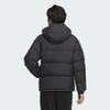 Adidas Puffy Down Series Logo Outdoor Casual Hooded Warm Puffer Jacket Unisex Jacket Black JM9131