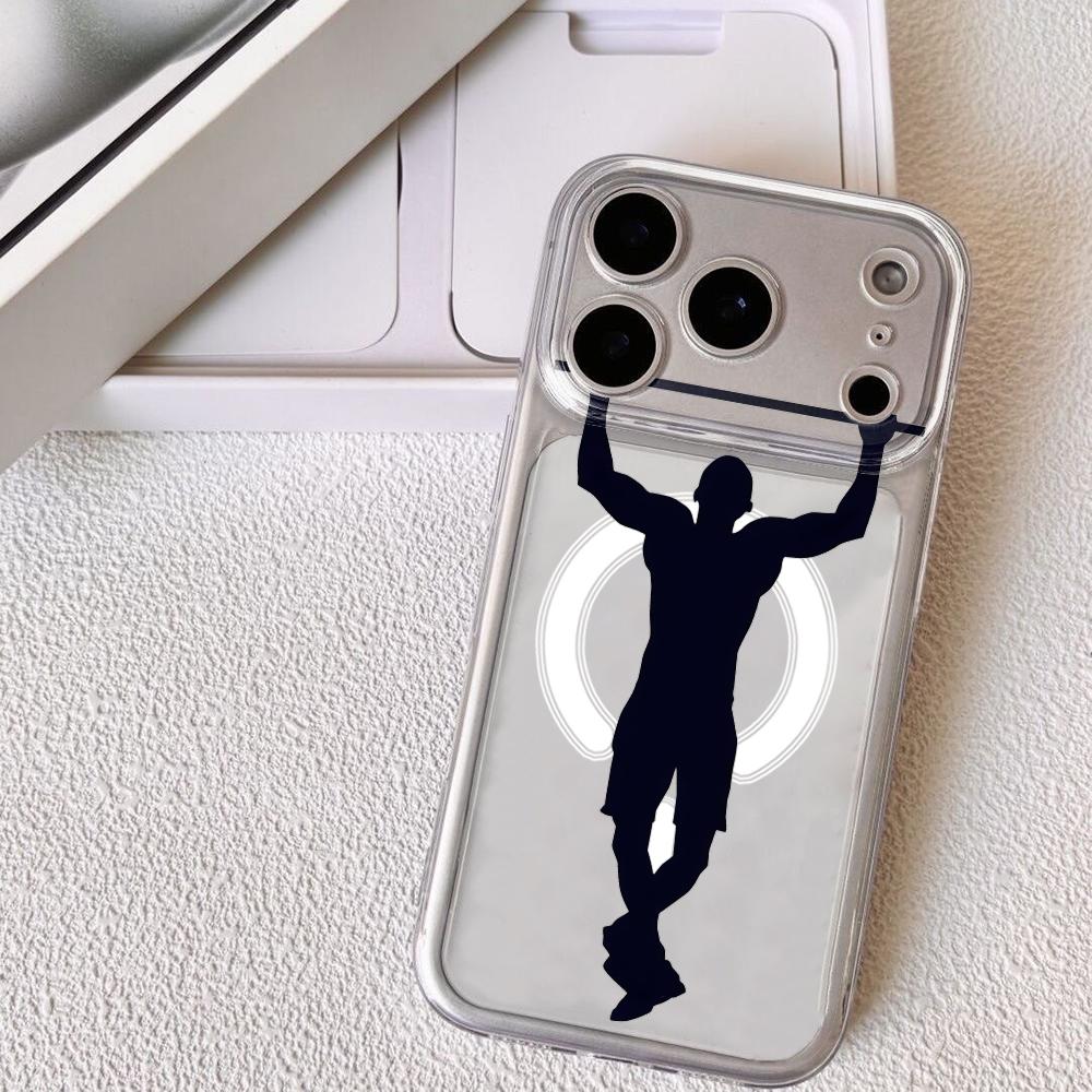 

Pull-up Fitness Phone Case For iPhone 17 16 15 14 13 12 Pro Max Plus With Magnetic Crystal Clear Case Wireless Charge iPhone 15 Pro
