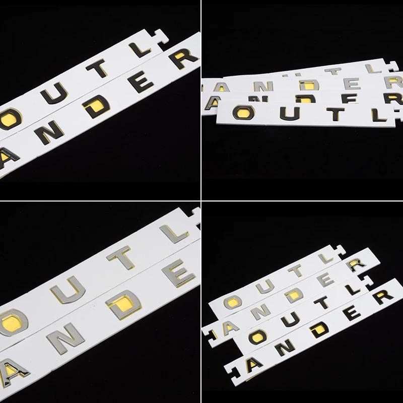 Dla Mitsubishi Outlander Naklejki Samochodowe Styling Napis Litery 3D Emblemat Maski Logo Odznaka Akcesoria Samochodowe ABS Chrom