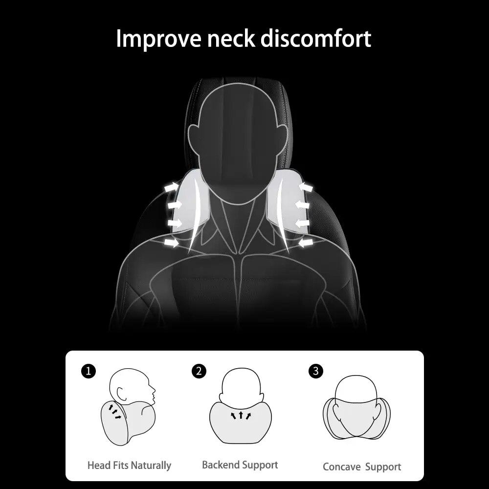 1pcs Car Neck Headrest Pillow Accessories Cushion Auto Seat Head Support Neck Protector Automobiles Seat Neck Rest Memory