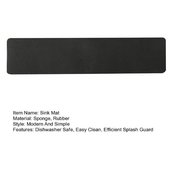 Kitchen Sink Mat with Sponge Layer & Non-Slip Base Cut-to-Fit Water Absorbent Pad for Faucet Countertop Quick-Drying Absorbent Non-Slip