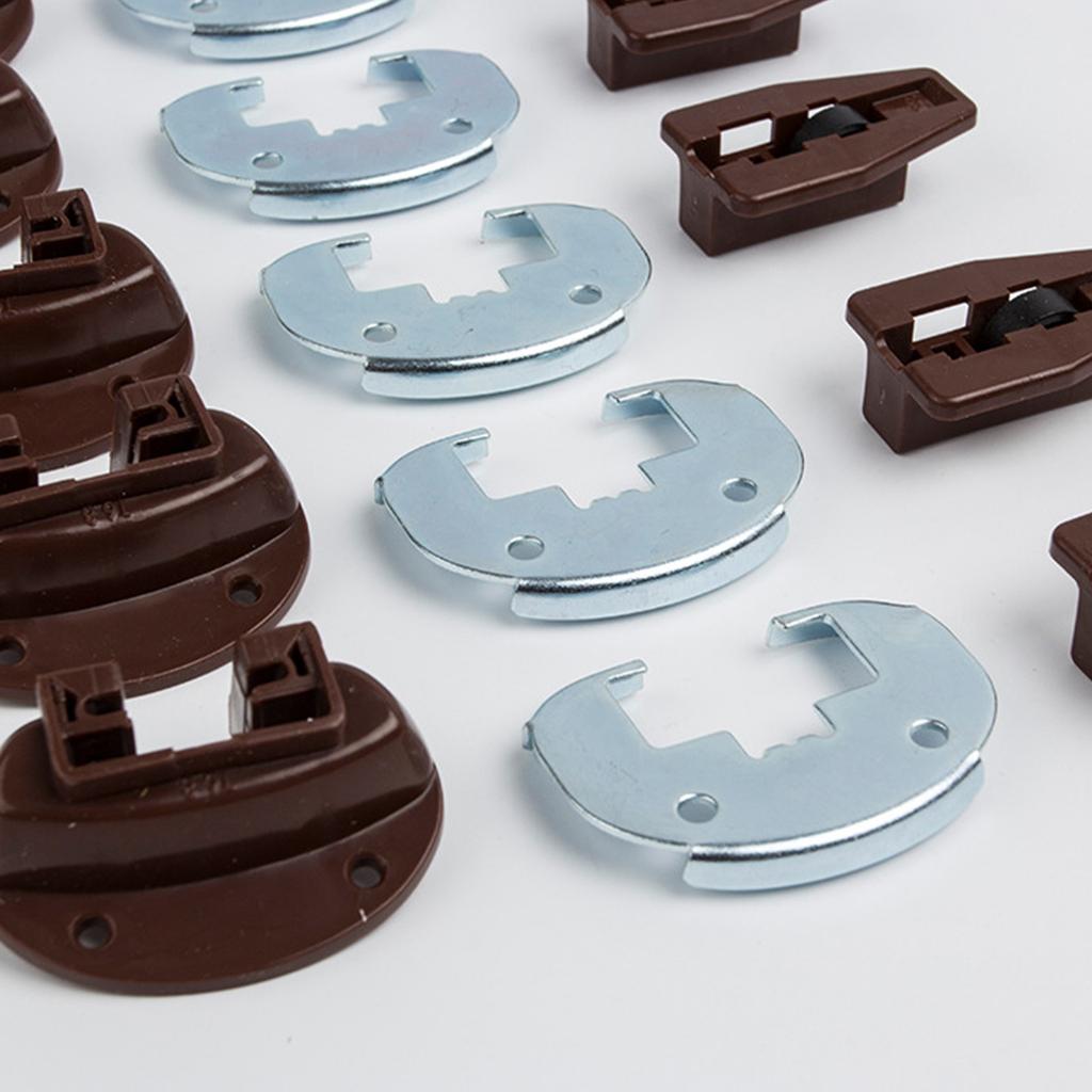 5set Drawer Track Guides and Glides Drawer Slides with Metal Backing & Screws for Dresser and Nightstand Drawers