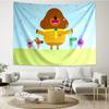 Hey-Duggee Print Tapestry, Backdrop, Easy Setup, Ideal for Bedroom, Office & Living Room, with Aesthetic Wall Hanging Decor.