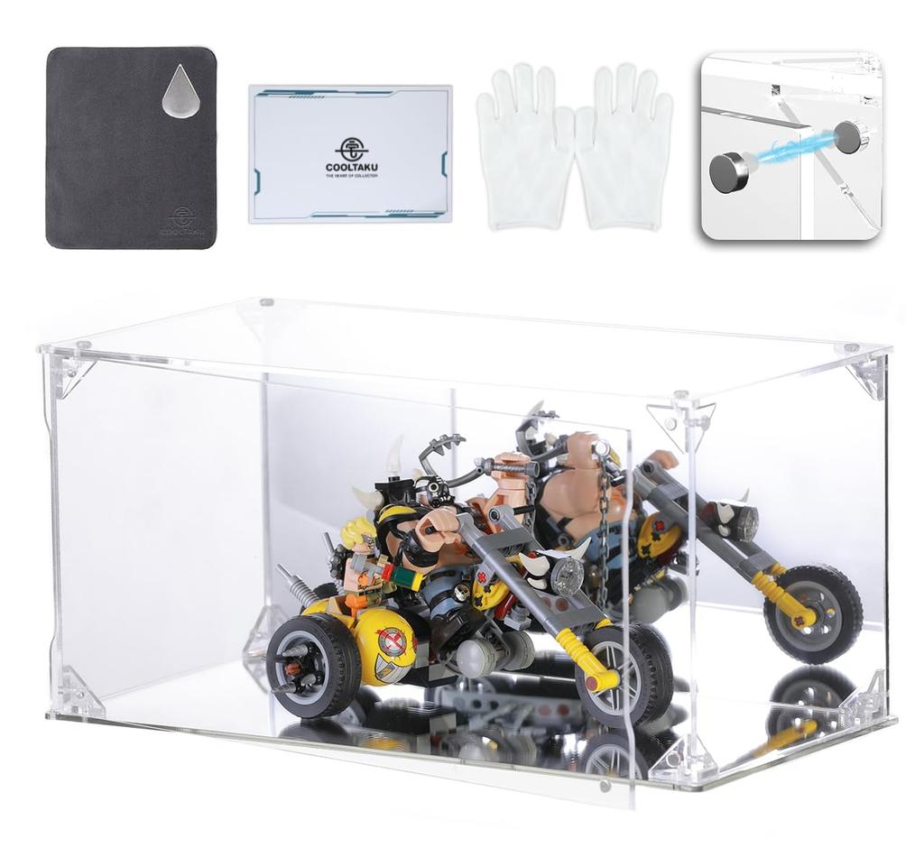 COOLTAKU Figure UV Pedestal Back Magnetic Magnet Front Collection More Assembled Acrylic Display Stain Cleaning Cloth Included 30 X Depth 15 X Height