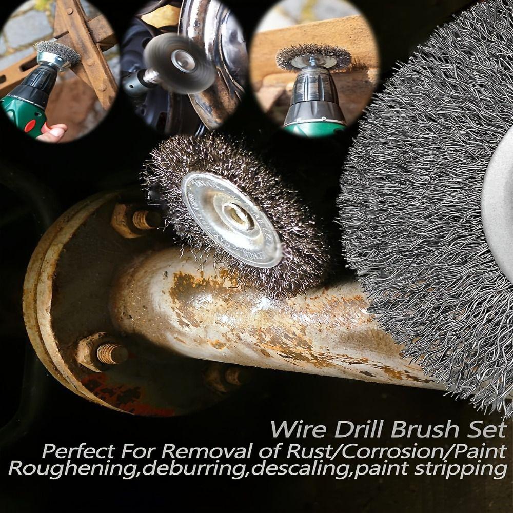 5pcs Polishing Brush Rotary Tool Grinding Wheel Wire Wheel Polishing Brushes  Electric Abrasive Tool