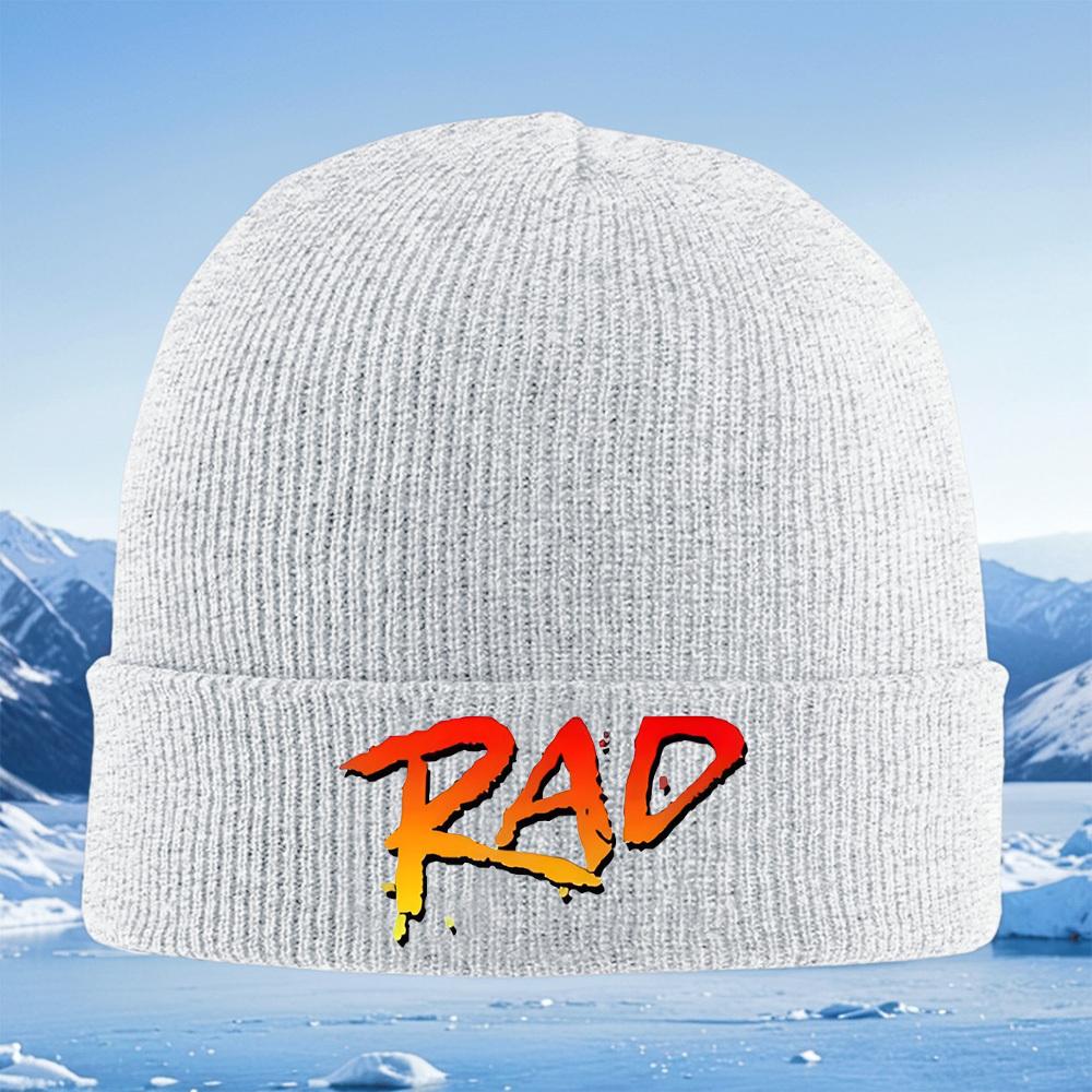 Rad Orange Red Gradient Typography Men Women Unisex Knitted Hat Beanie Pullover Cap Winter Thermal Warm Christmas Outdoor Cyclin