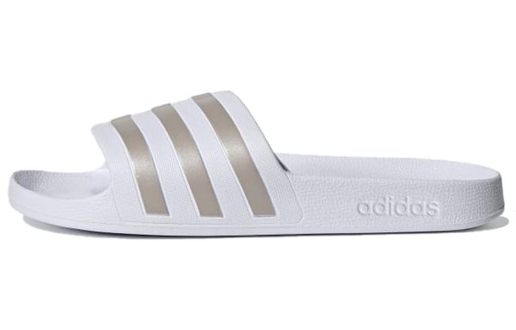 Adidas Adilette Aqua Slides  White Platinum Metallic  EF1730 42