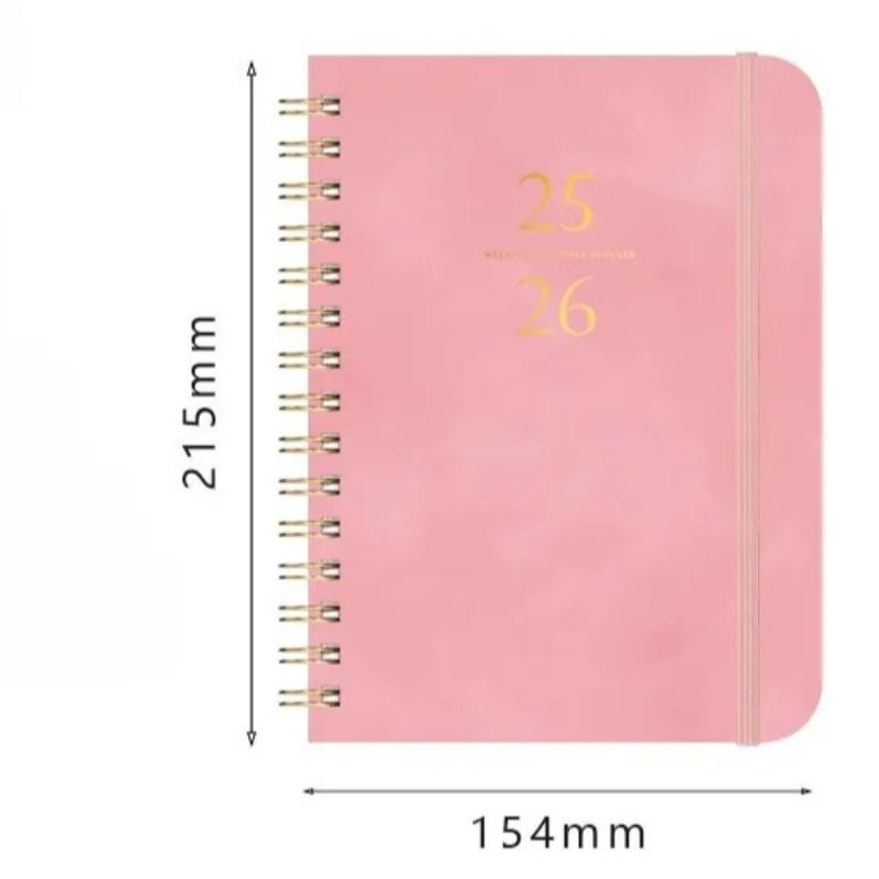 

Planner, Weekly and Monthly Planner Spiral BoundJuly 25th to June 26th Hardcover Calendar Planner Book with Tabs розовый
