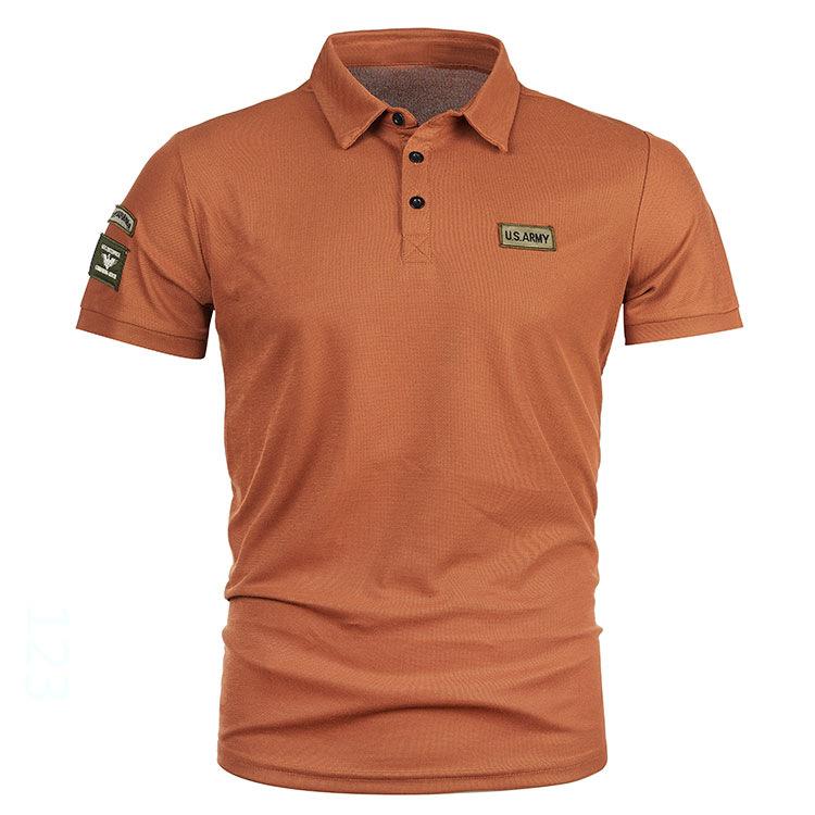 Summer Men's Short Sleeved Polo Shirt Patchwork Casual Lapel Short Sleeved T-shirt