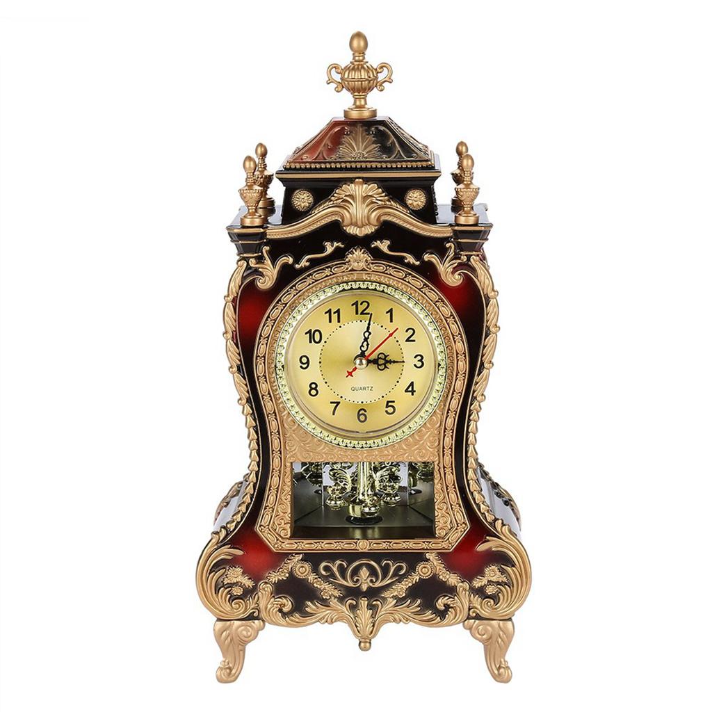 Vintage Style Plastic Table Clock Antique Home Hotel Decorative Desk Alarm Clocks(White)