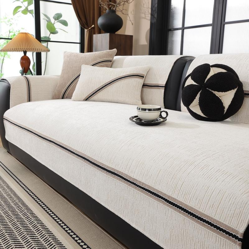 

Chenier Sofa Cover Cushion Is Universal In All Seasons New High-Grade Leather Sofa Cover Fixed Non-Slip Seat Cushion Cover Cloth 70*70cm