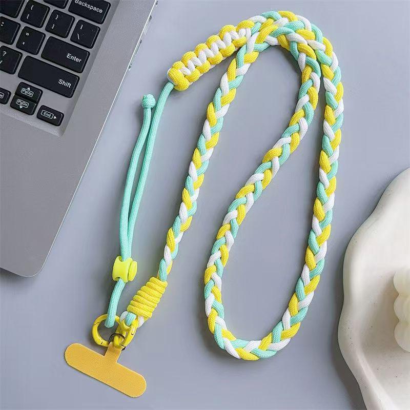 Colorful Braided Crossbody and Anti-Lost Adjustable Strap for Girls - Keychain and Mobile Phone Hanging Rope