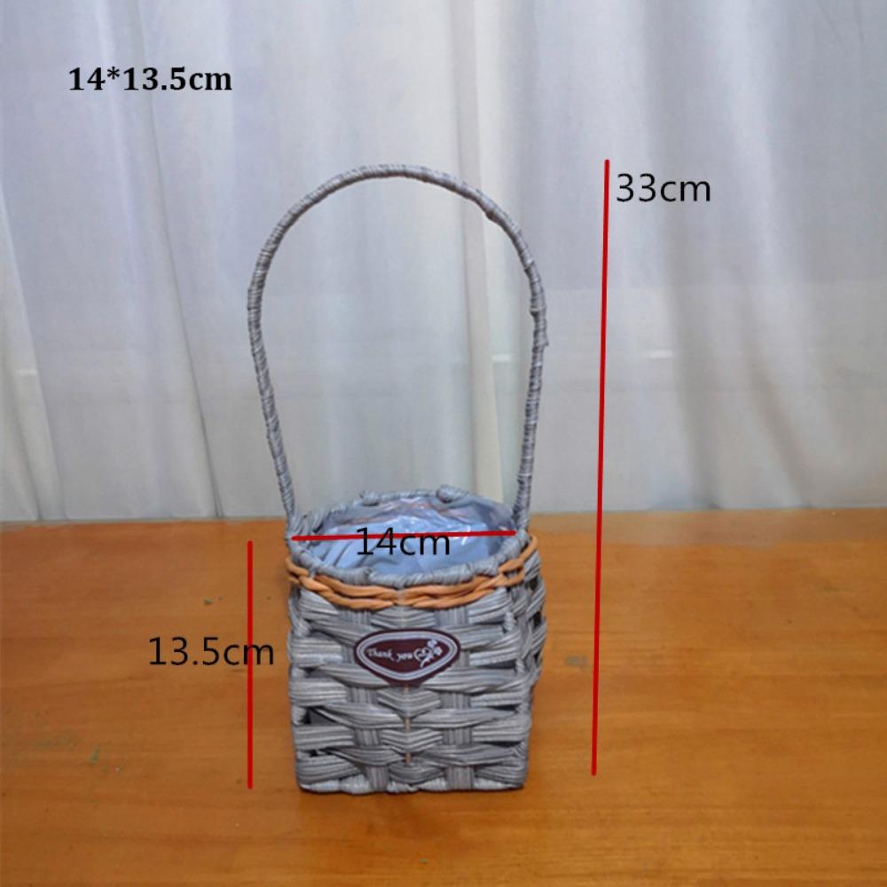 with Handles Imitation Rattan Storage Baskets Handmade 10 Styles Household Handhold Weaving Basket Handwoven