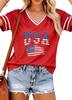 2026 Voetbal Fan Shirt Argentinië Brazilië Mexico Canada VS Voetbalshirt Shirts Voetbalteam V-hals Kleding voor Vrouw