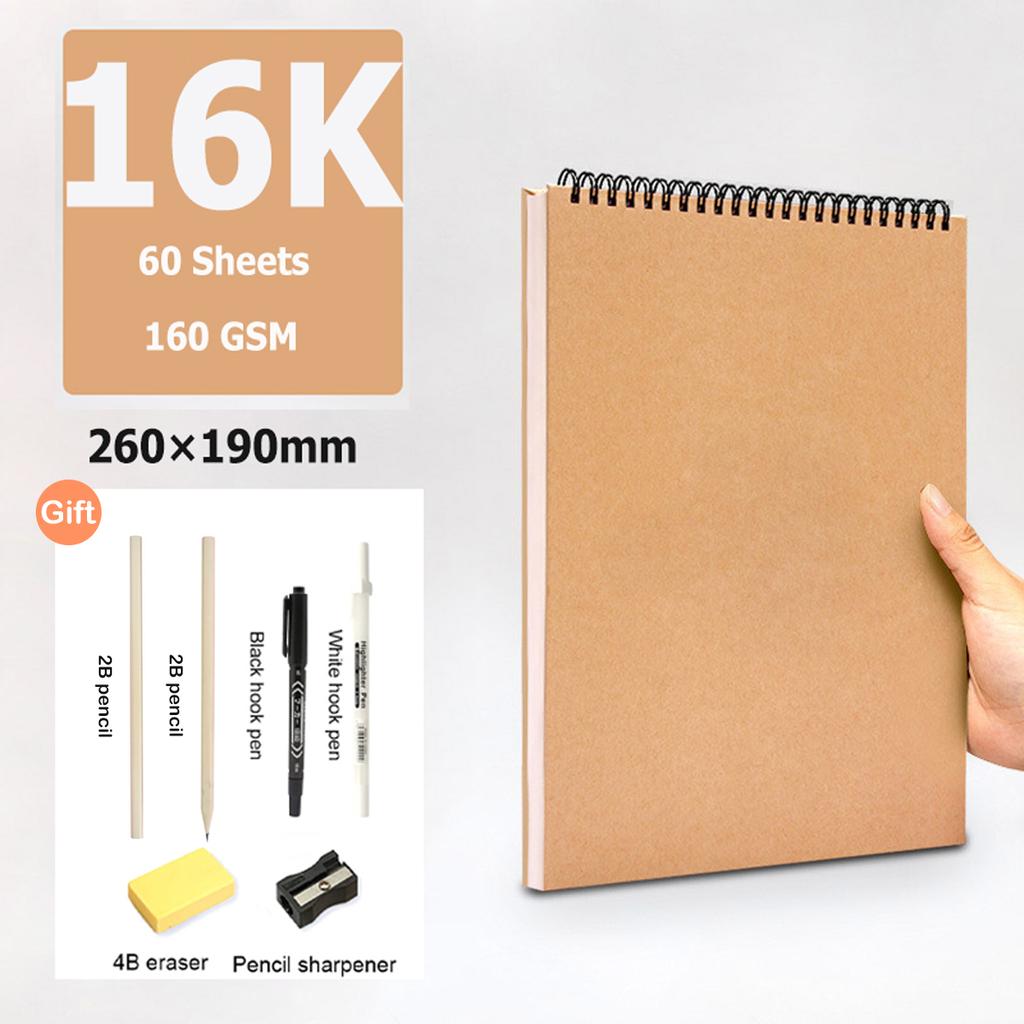 A4/A5/16K Sketchbook 160 GSM Drawing Paper No bleed Supplies for Artist Watercolor Oil Painting Stationery School Ofice Supplies