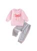 Butterfly Bow Hoodie & Pants Set for Girls