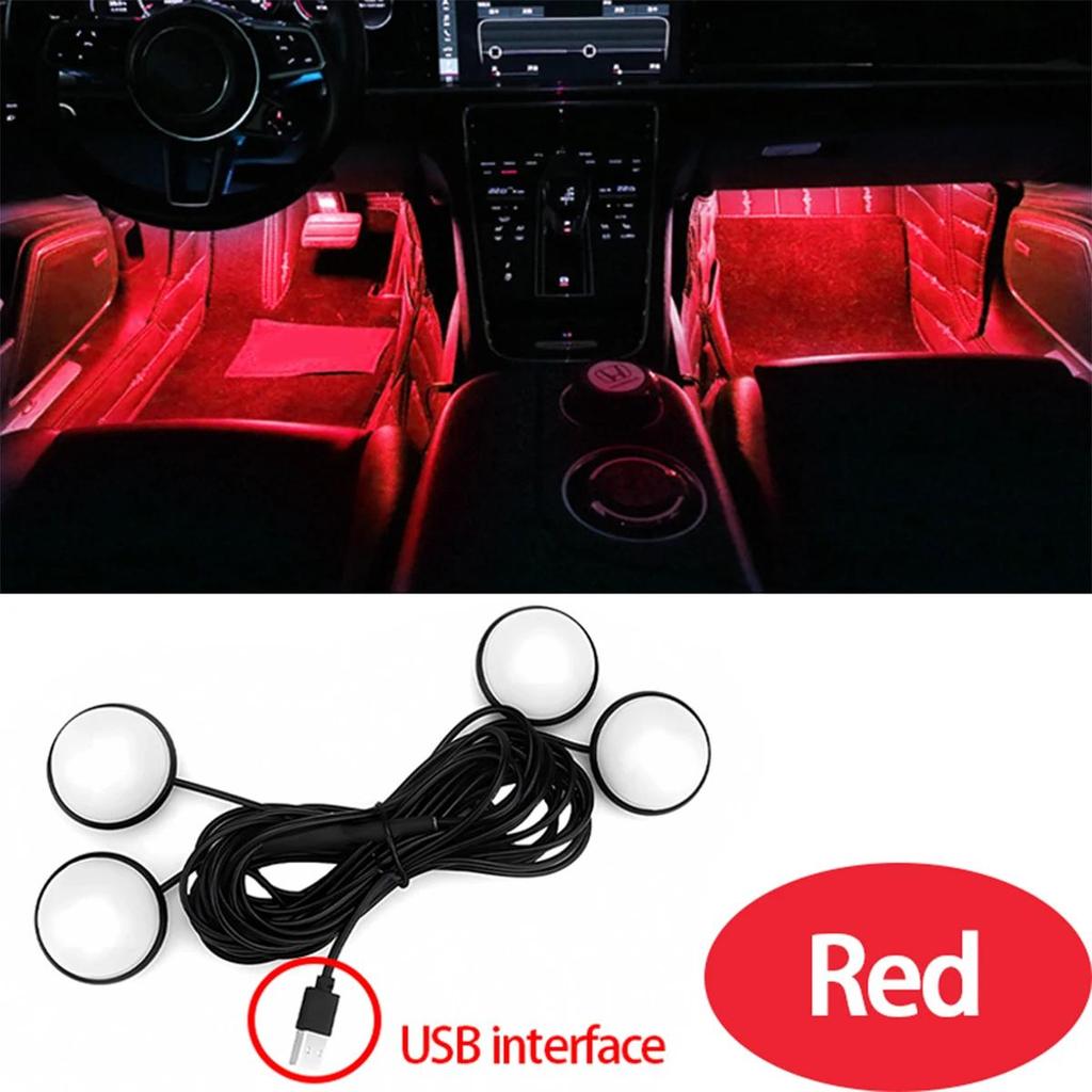 Colorful Usb Led Car Foot Ambient Light Lighting Accessories Atmosphere Decorative Backlight Lights Back Interior Decoration Kit
