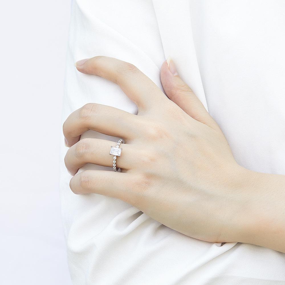 Lindon Classic 925 Sterling Silver Zircon Ring Ladies Jewelry Wedding Promise Party Gift