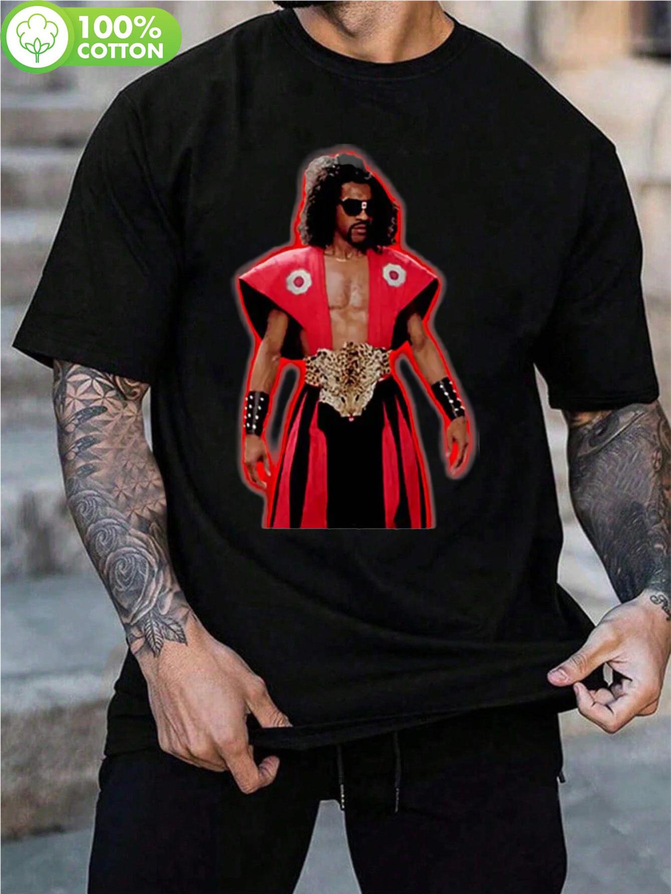 Black Graphic T-shirt - The Last Dragon Design with Vibrant Red & Blue Accents XL