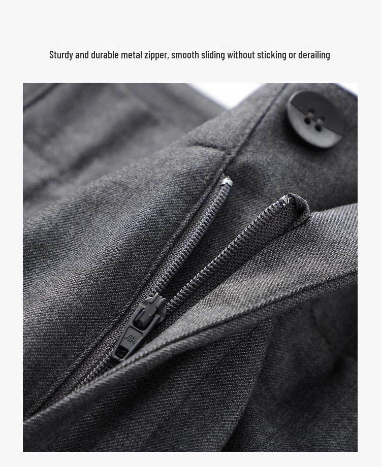 Women's Gray Wide-Leg A-Line Pants - Spring/Summer 2025 Collection, High-End, Loose, and Drapey Style.