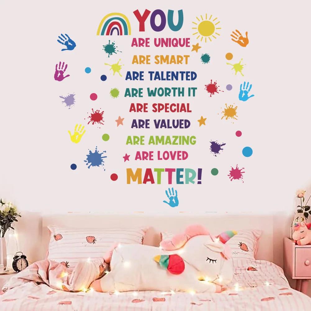 Positive Kid Classroom Wall Picture Inspirational Sticker Education Playroom Motivational Art Wall Sticker Child Bedroom Decor